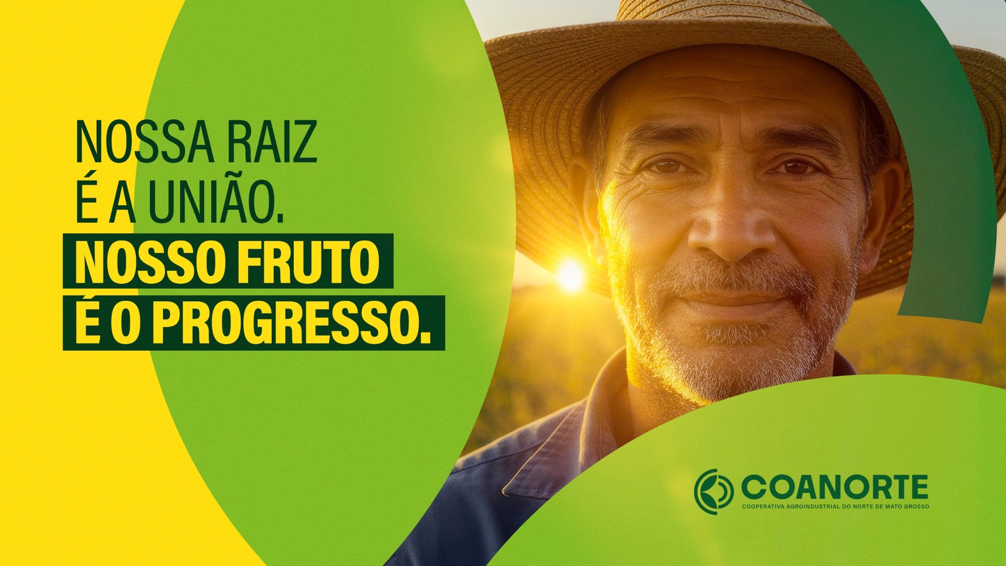 Coanorte — peça de campanha “Nossa raiz é a união. Nosso fruto é o progresso.”