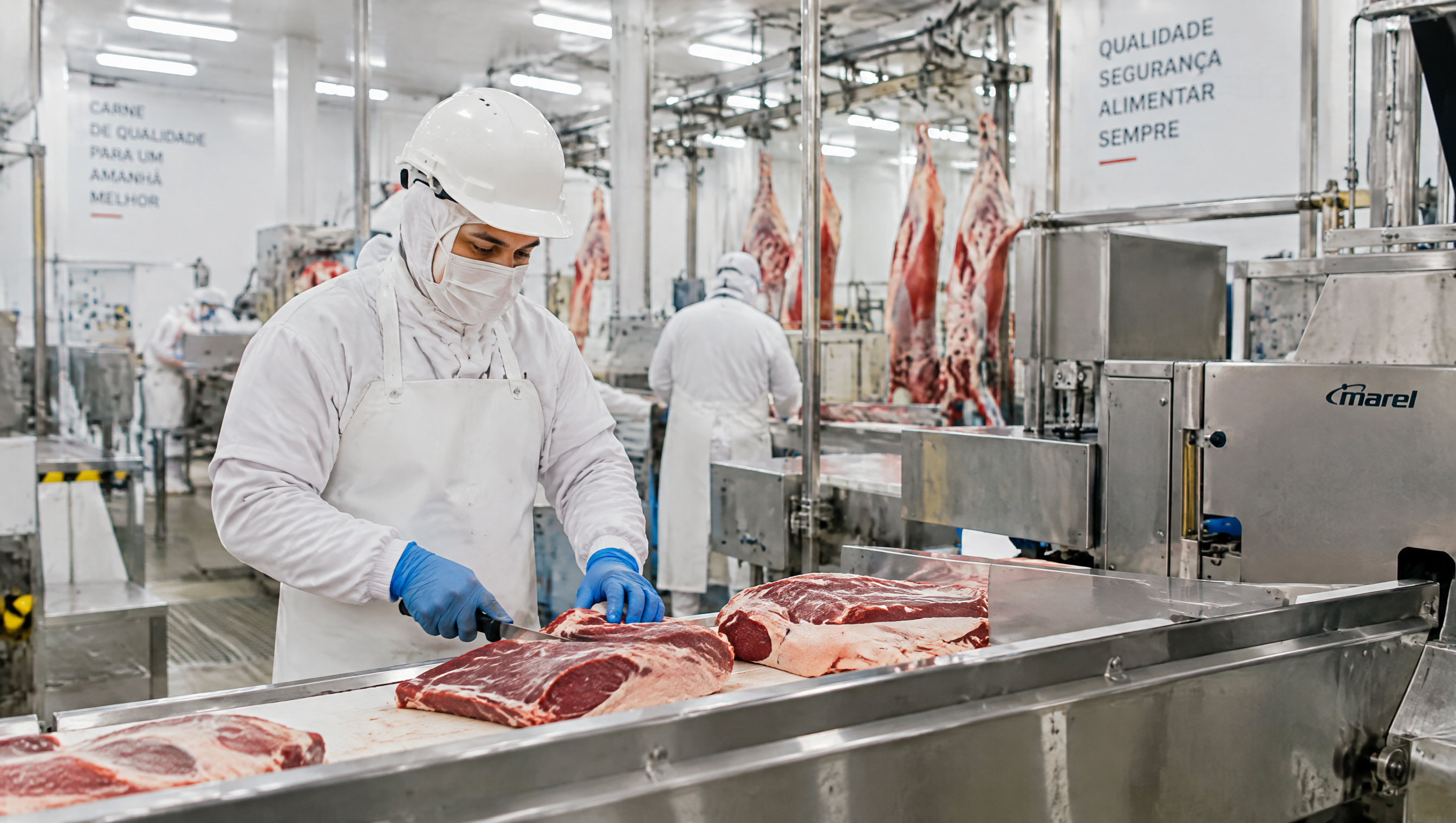 Linha de produção em frigorífico